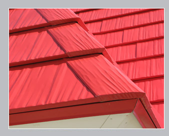 red shingle roof buildings