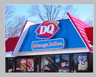 dairy queen red shingle roof building
